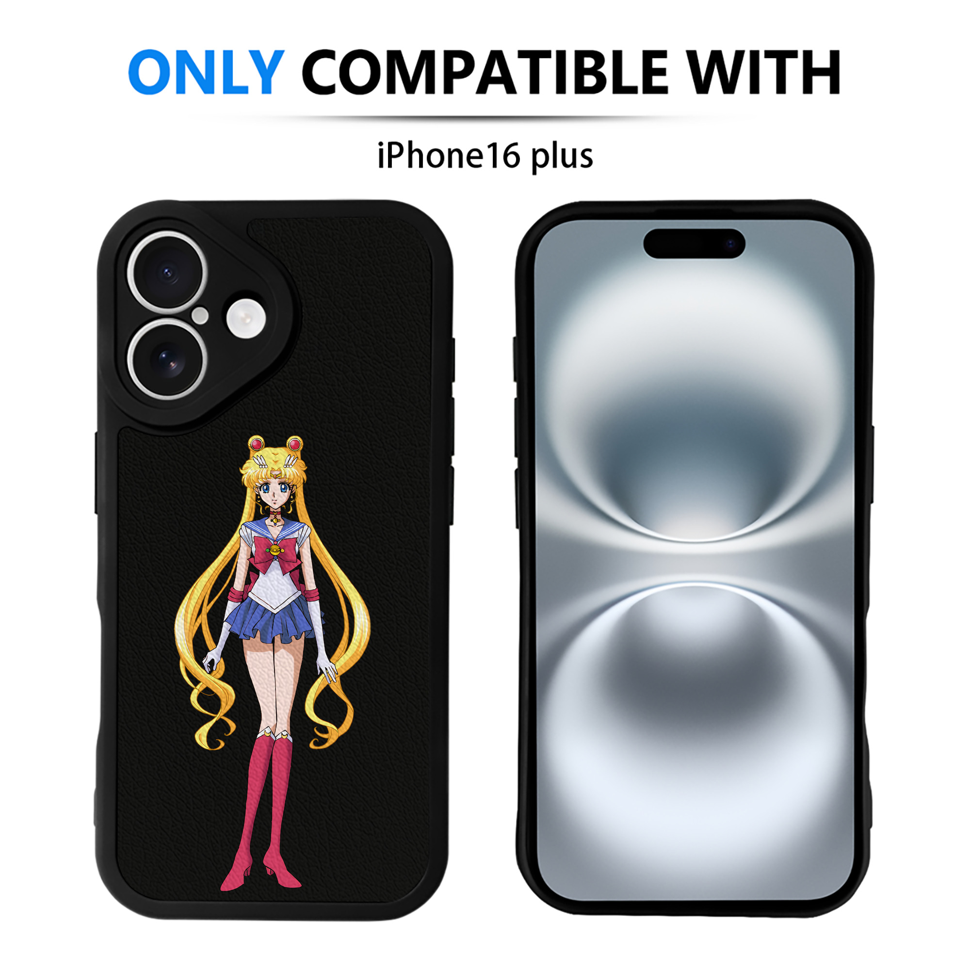 （画像用） 美少女戦士セーラームーン 月野 うさぎ つきの うさぎ Sailor Moon Tsukino Usagi 【iPhone 16シリーズ対応】シリコンスマホケース（レザー調） 材質：シリコン